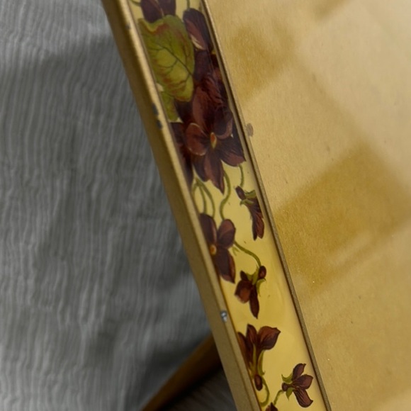 Vintage, rare Floral Yellow enamel Picture Frame mid-century Bucklers art deco - Picture 5 of 11